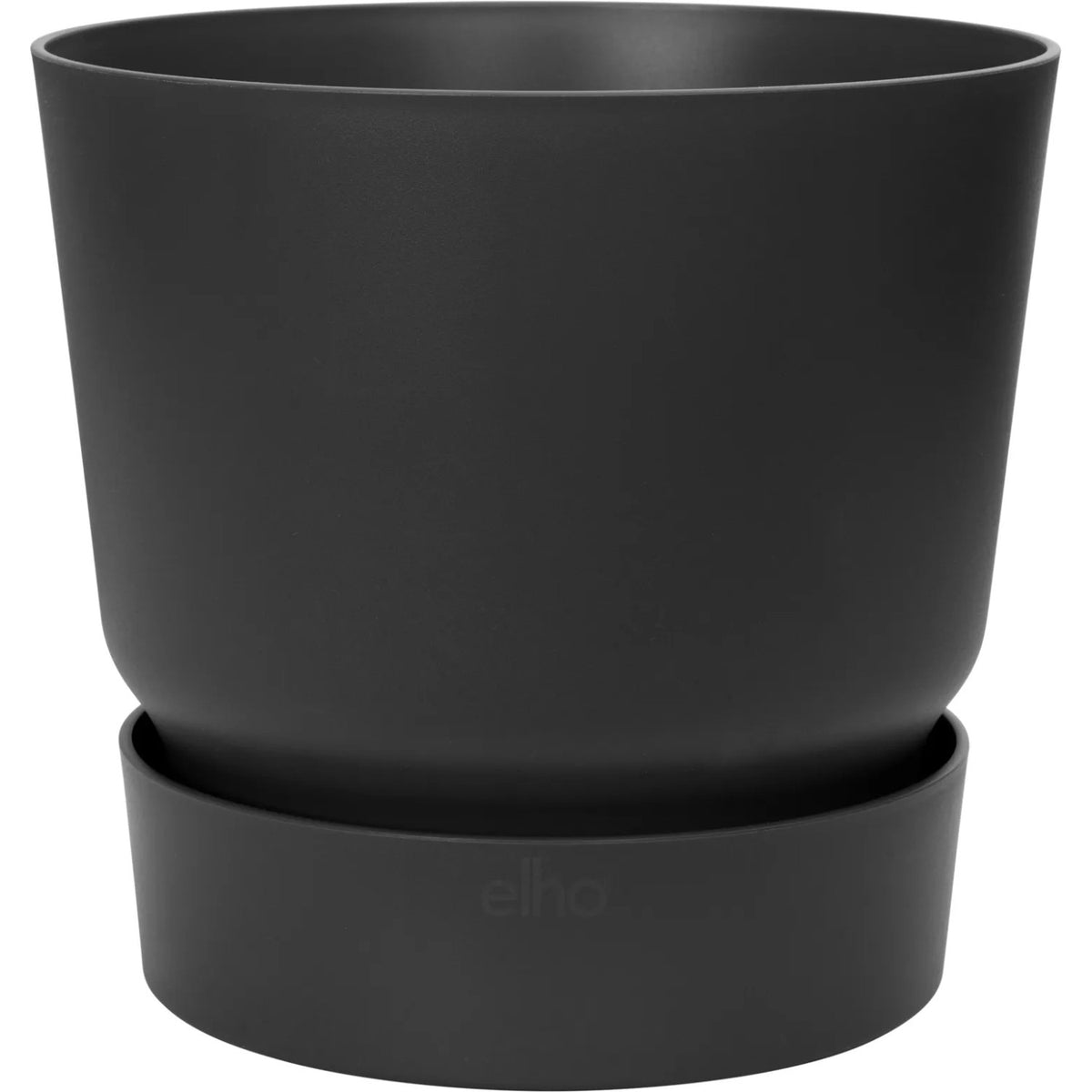 elho Greenville rund 40 cm in Living Schwarz mit integriertem Untersetzer, Produktfoto